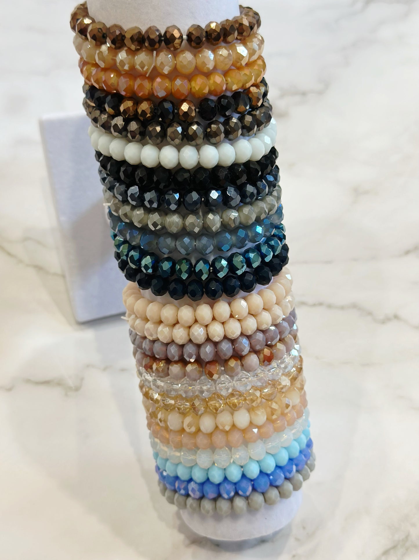 Set of Bracelets with Many Crystals