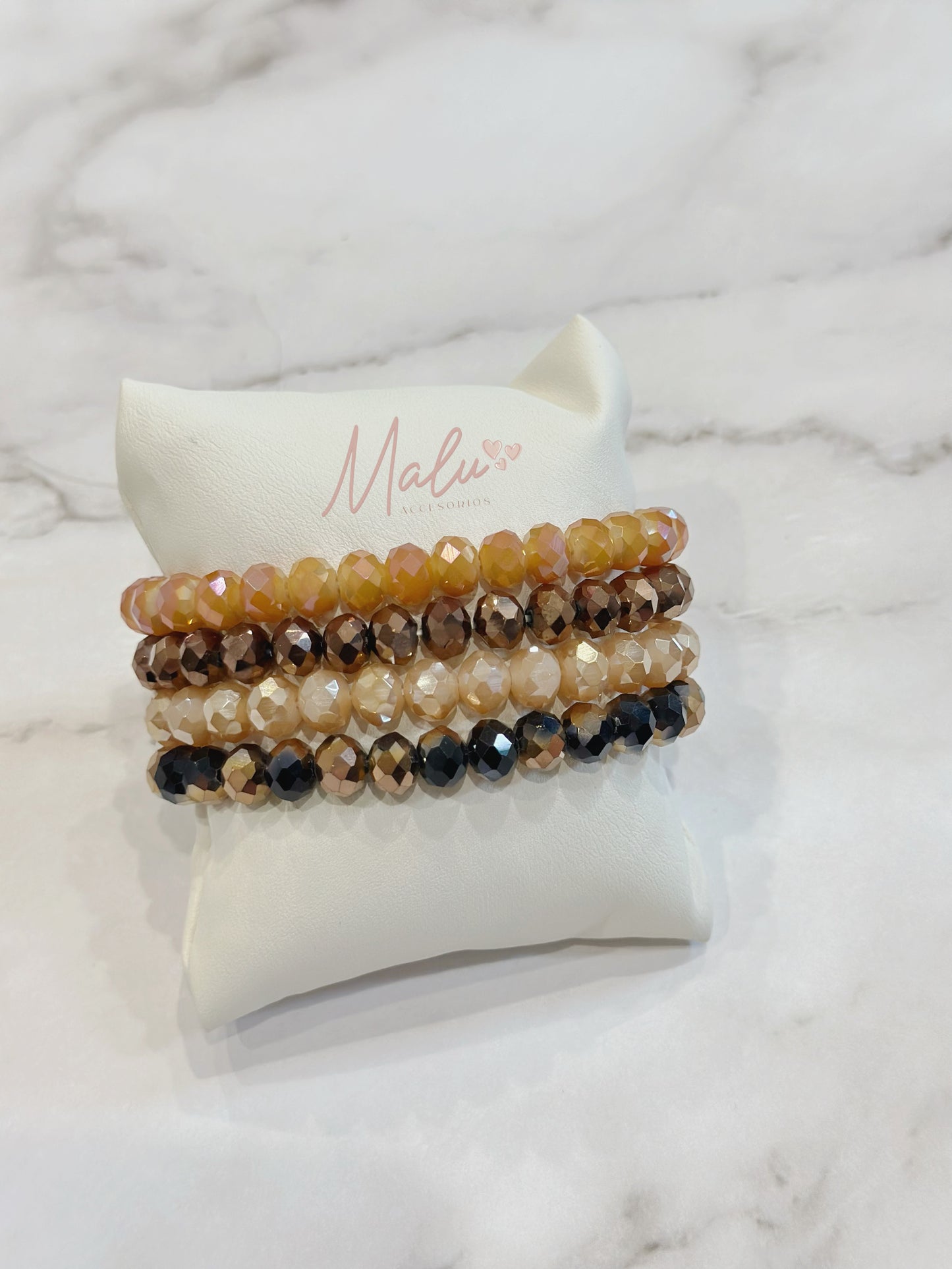 Set of Bracelets with Many Crystals