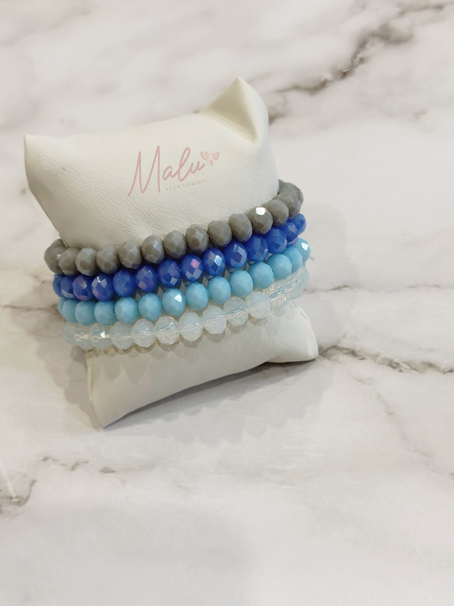 Set of Bracelets with Many Crystals