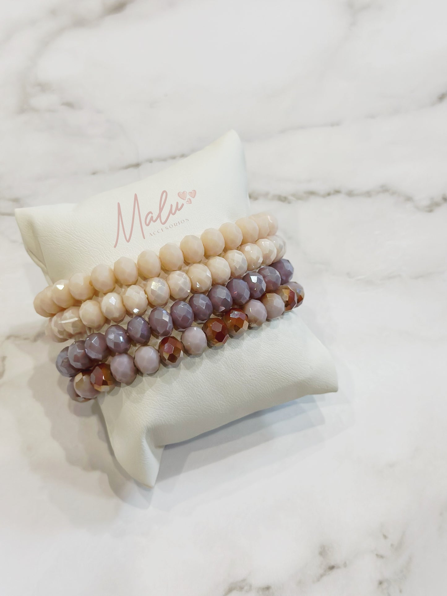 Set of Bracelets with Many Crystals
