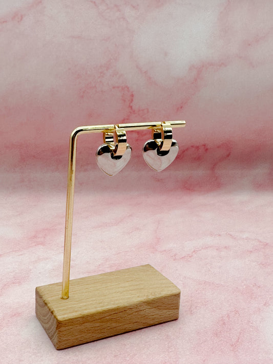 Heart hoops silver and gold