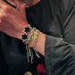 Set of Gold and Black Star Bracelets