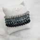Set of Bracelets with Many Crystals