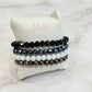 Set of Bracelets with Many Crystals