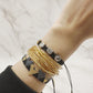 Set of Gold and Black Hearts Bracelets